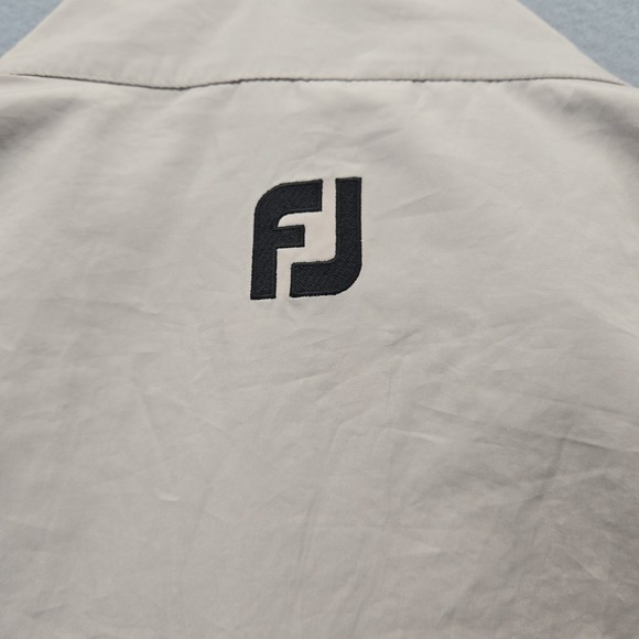 Footjoy Dryjoys Men's Golf Jacket Large 1/2  Zip Waterproof  Short Sleeve Tan - Picture 8 of 10